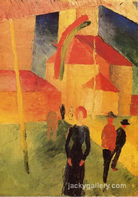 Church with Flags, August Macke painting